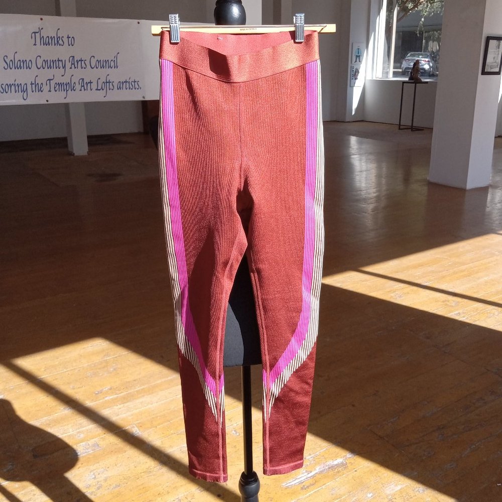 Two-piece rust pink and beige at athletic set